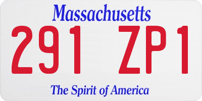 MA license plate 291ZP1