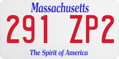 MA license plate 291ZP2