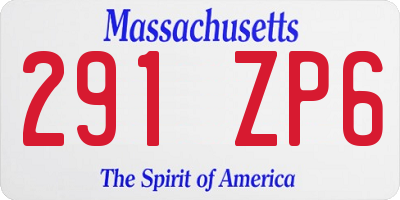 MA license plate 291ZP6