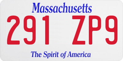 MA license plate 291ZP9