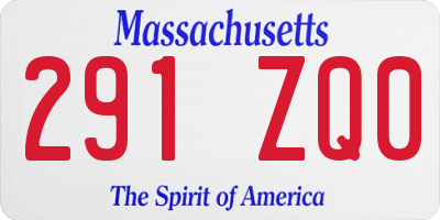 MA license plate 291ZQ0