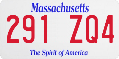 MA license plate 291ZQ4