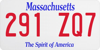 MA license plate 291ZQ7