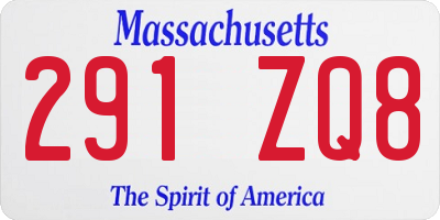 MA license plate 291ZQ8