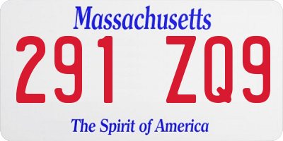 MA license plate 291ZQ9