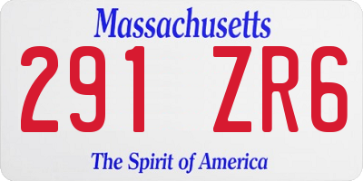 MA license plate 291ZR6
