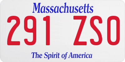 MA license plate 291ZS0