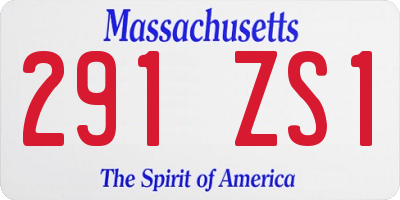 MA license plate 291ZS1