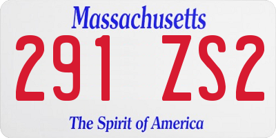 MA license plate 291ZS2