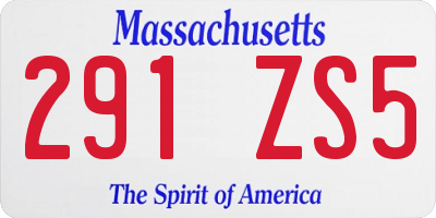 MA license plate 291ZS5