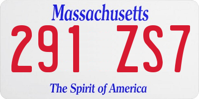 MA license plate 291ZS7