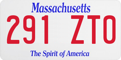 MA license plate 291ZT0