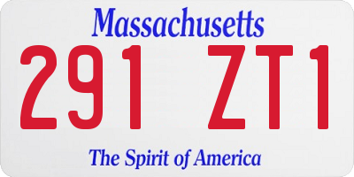 MA license plate 291ZT1