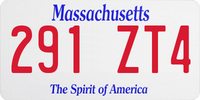 MA license plate 291ZT4