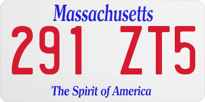 MA license plate 291ZT5