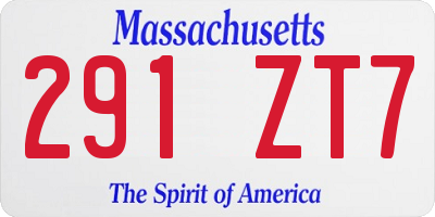 MA license plate 291ZT7