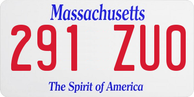 MA license plate 291ZU0
