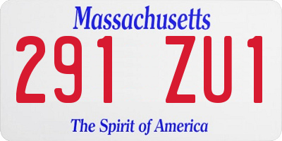 MA license plate 291ZU1