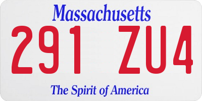 MA license plate 291ZU4