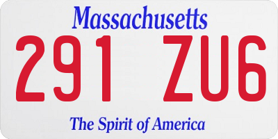 MA license plate 291ZU6