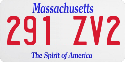 MA license plate 291ZV2