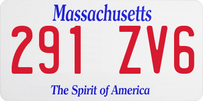 MA license plate 291ZV6