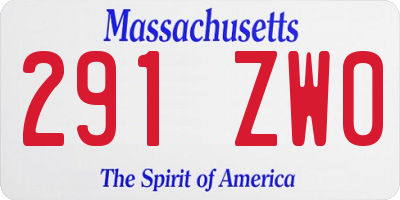 MA license plate 291ZW0