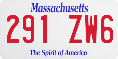 MA license plate 291ZW6