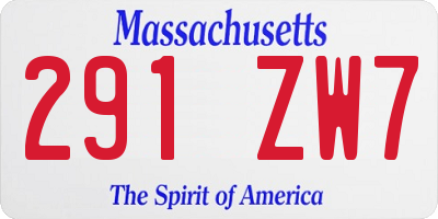 MA license plate 291ZW7