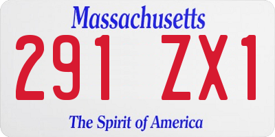MA license plate 291ZX1
