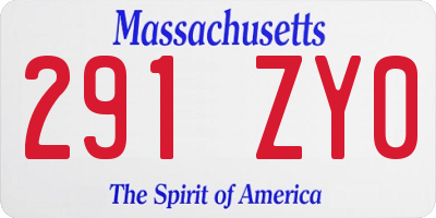 MA license plate 291ZY0