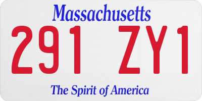 MA license plate 291ZY1