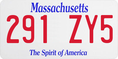 MA license plate 291ZY5