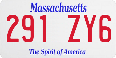 MA license plate 291ZY6