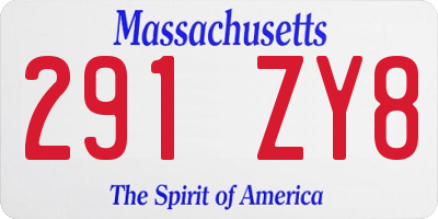 MA license plate 291ZY8