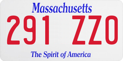 MA license plate 291ZZ0