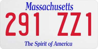 MA license plate 291ZZ1