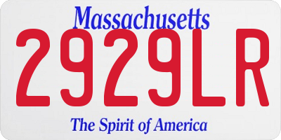 MA license plate 2929LR