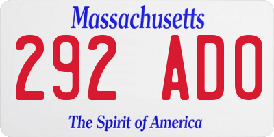 MA license plate 292AD0