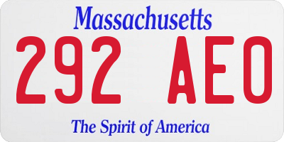 MA license plate 292AE0