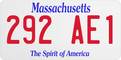 MA license plate 292AE1