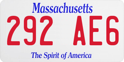 MA license plate 292AE6