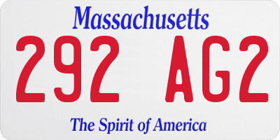 MA license plate 292AG2