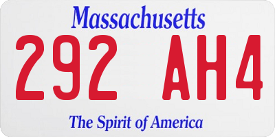 MA license plate 292AH4