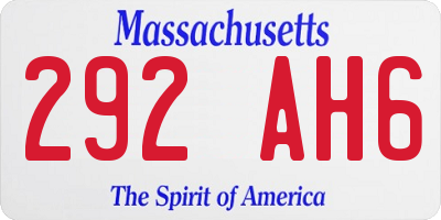 MA license plate 292AH6