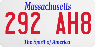 MA license plate 292AH8