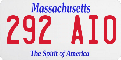 MA license plate 292AI0