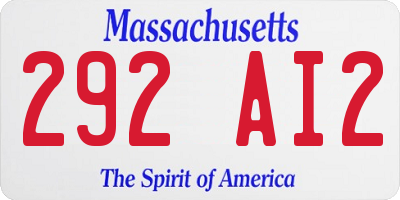 MA license plate 292AI2
