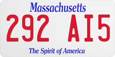 MA license plate 292AI5