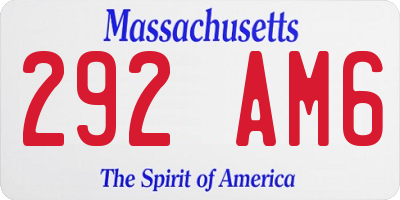 MA license plate 292AM6